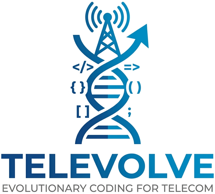 Televolve logo: Evolutionary coding for telecom